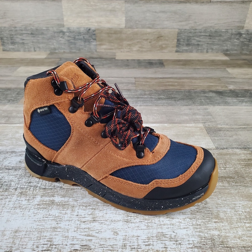 Danner Free Spirit Womens Boots Sz 7 Brown Navy Lace Up Mid Top Round Toe Hiking